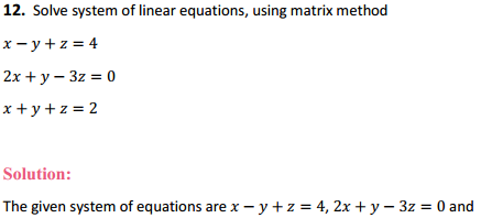 HBSE 12th Class Maths Solutions Chapter 4 Determinants Ex 4.6 10