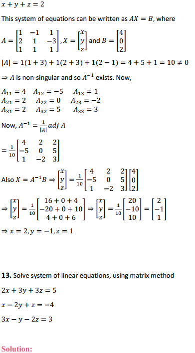 HBSE 12th Class Maths Solutions Chapter 4 Determinants Ex 4.6 11