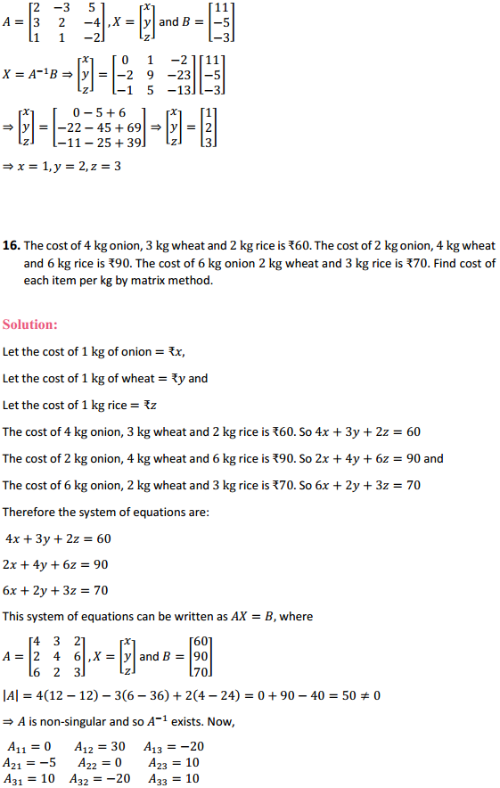 HBSE 12th Class Maths Solutions Chapter 4 Determinants Ex 4.6 15