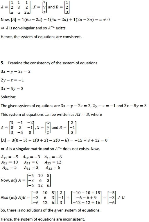 HBSE 12th Class Maths Solutions Chapter 4 Determinants Ex 4.6 3