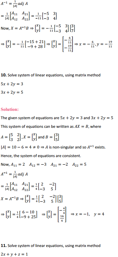 HBSE 12th Class Maths Solutions Chapter 4 Determinants Ex 4.6 8