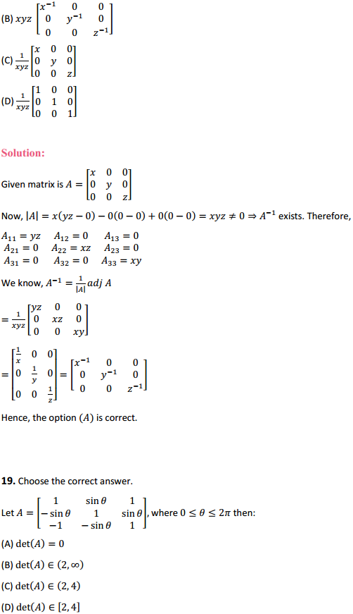 HBSE 12th Class Maths Solutions Chapter 4 Determinants Miscellaneous Exercise 19