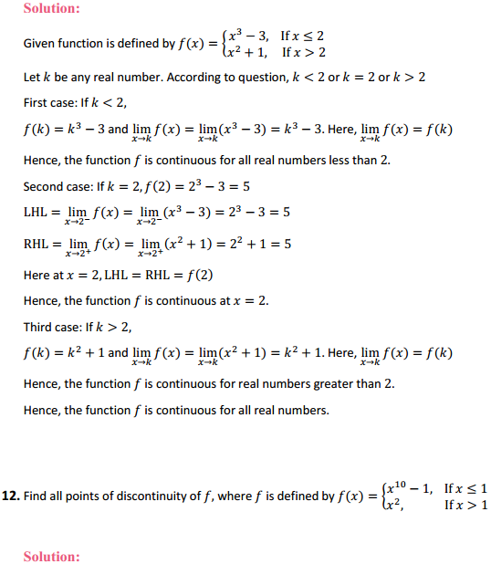 HBSE 12th Class Maths Solutions Chapter 5 Continuity and Differentiability Ex 5.1 11