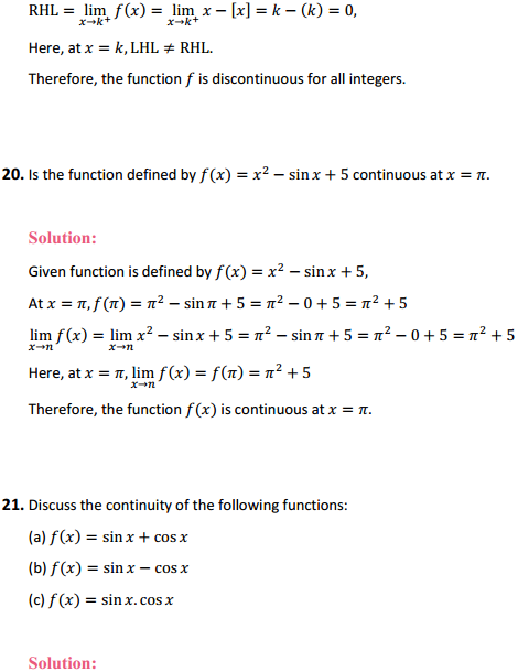 HBSE 12th Class Maths Solutions Chapter 5 Continuity and Differentiability Ex 5.1 22