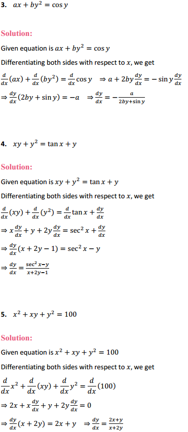 HBSE 12th Class Maths Solutions Chapter 5 Continuity and Differentiability Ex 5.3 2