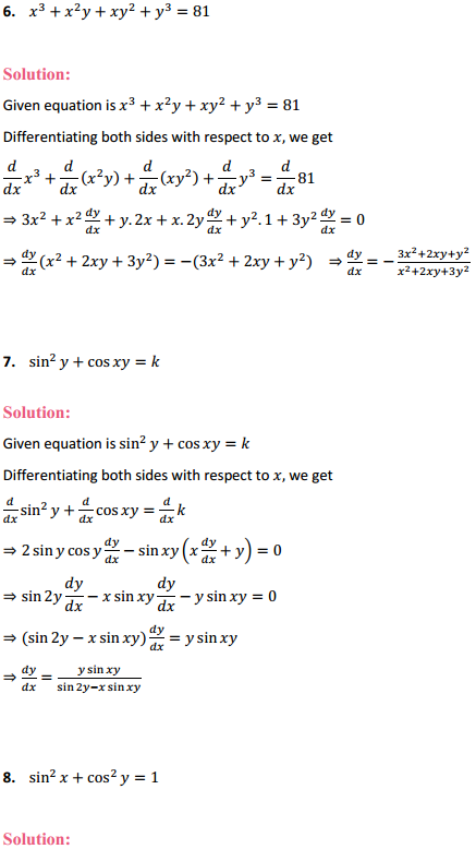 HBSE 12th Class Maths Solutions Chapter 5 Continuity and Differentiability Ex 5.3 3