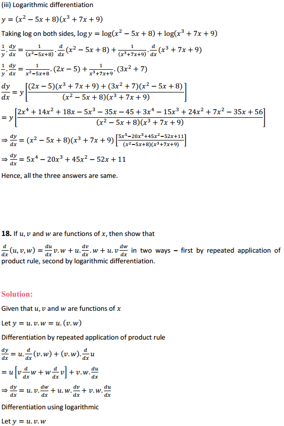 HBSE 12th Class Maths Solutions Chapter 5 Continuity and Differentiability Ex 5.5 19
