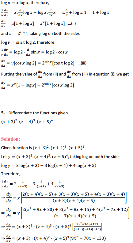 HBSE 12th Class Maths Solutions Chapter 5 Continuity and Differentiability Ex 5.5 4