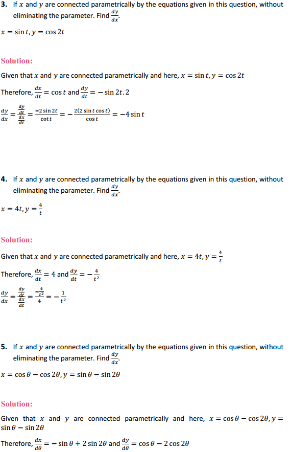 HBSE 12th Class Maths Solutions Chapter 5 Continuity and Differentiability Ex 5.6 2