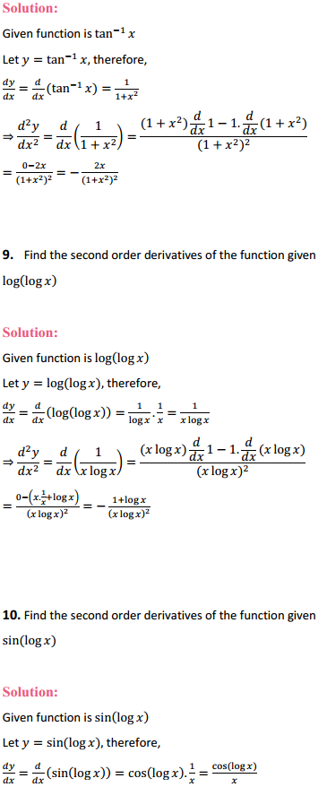 HBSE 12th Class Maths Solutions Chapter 5 Continuity and Differentiability Ex 5.7 6