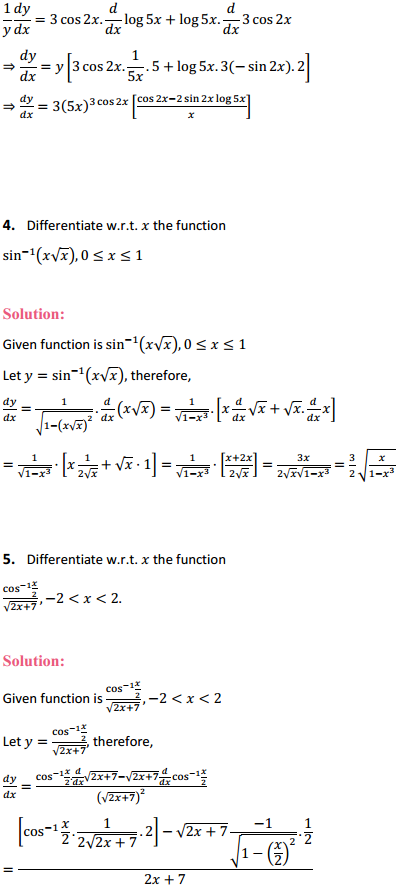 HBSE 12th Class Maths Solutions Chapter 5 Continuity and Differentiability Miscellaneous Exercise 2