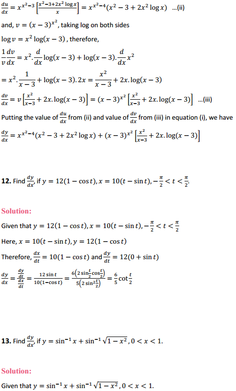 HBSE 12th Class Maths Solutions Chapter 5 Continuity and Differentiability Miscellaneous Exercise 9
