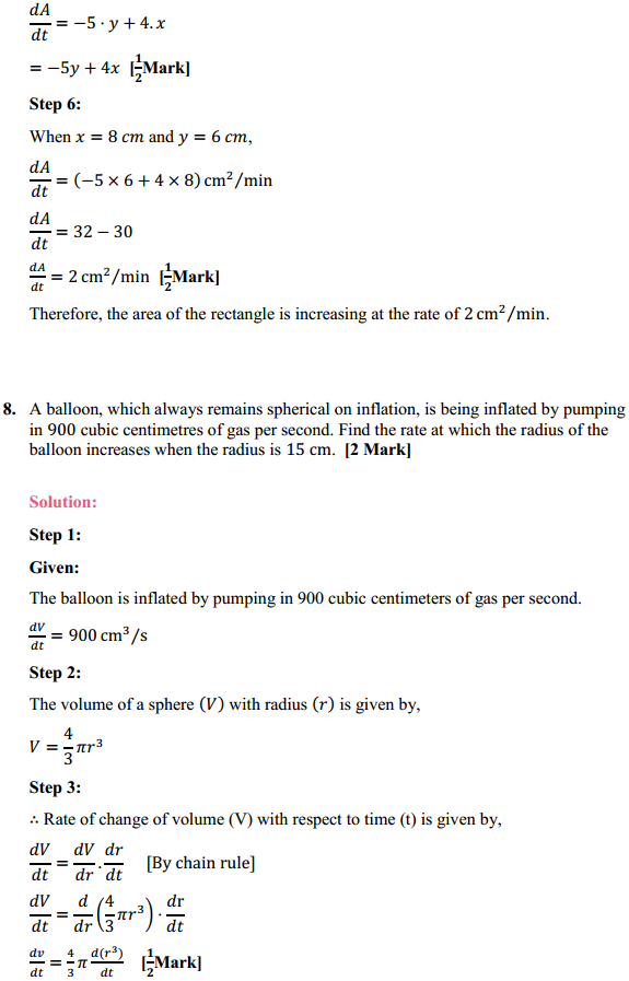 HBSE 12th Class Maths Solutions Chapter 6 Application of Derivatives Ex 6.1 10