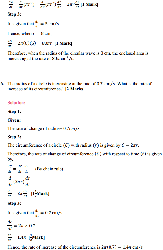 HBSE 12th Class Maths Solutions Chapter 6 Application of Derivatives Ex 6.1 7