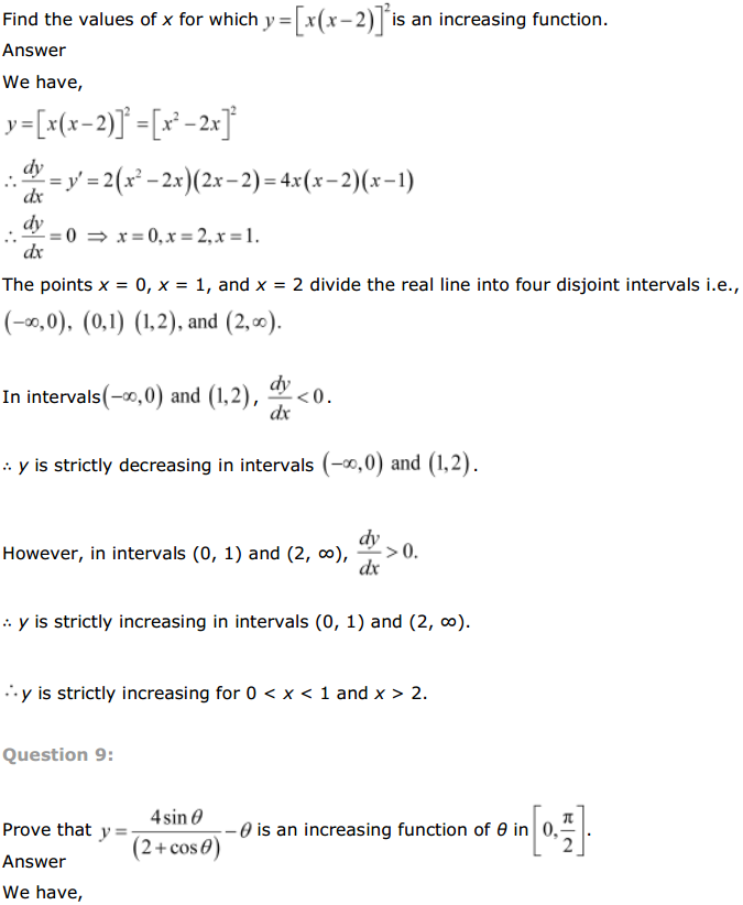 HBSE 12th Class Maths Solutions Chapter 6 Application of Derivatives Ex 6.2 9