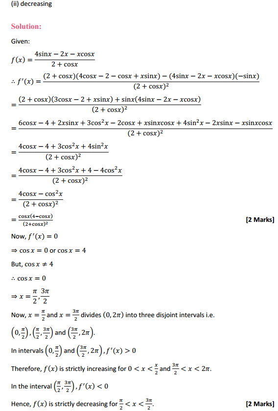 HBSE 12th Class Maths Solutions Chapter 6 Application of Derivatives Miscellaneous Exercise 12