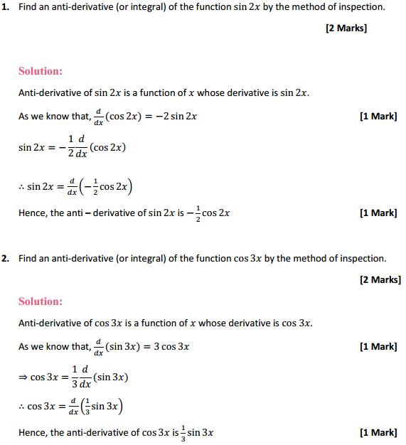 HBSE 12th Class Maths Solutions Chapter 7 Integrals Ex 7.1 1