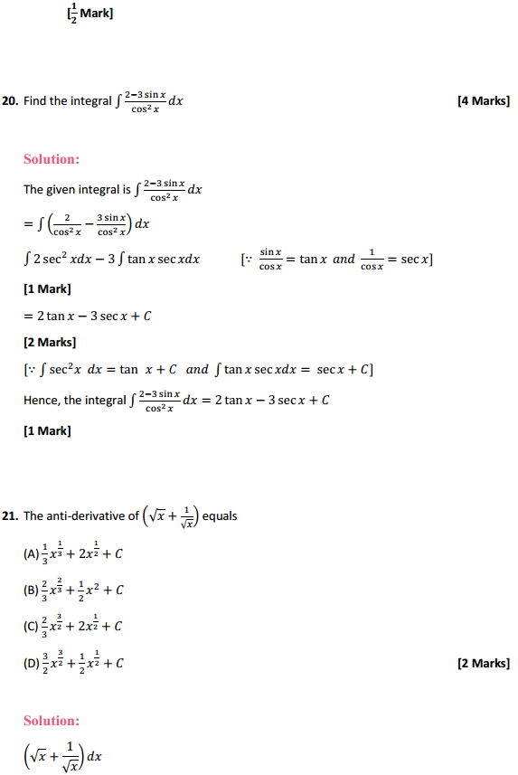 HBSE 12th Class Maths Solutions Chapter 7 Integrals Ex 7.1 10