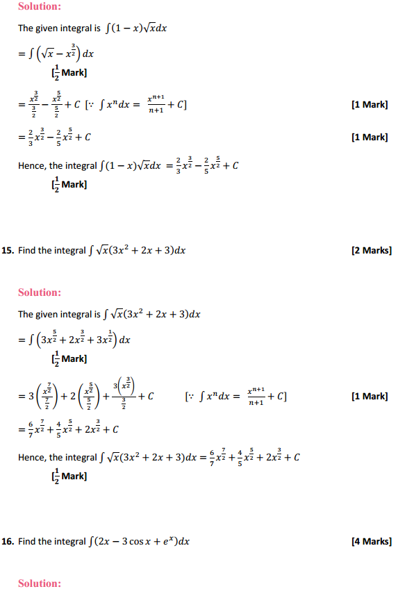 HBSE 12th Class Maths Solutions Chapter 7 Integrals Ex 7.1 7