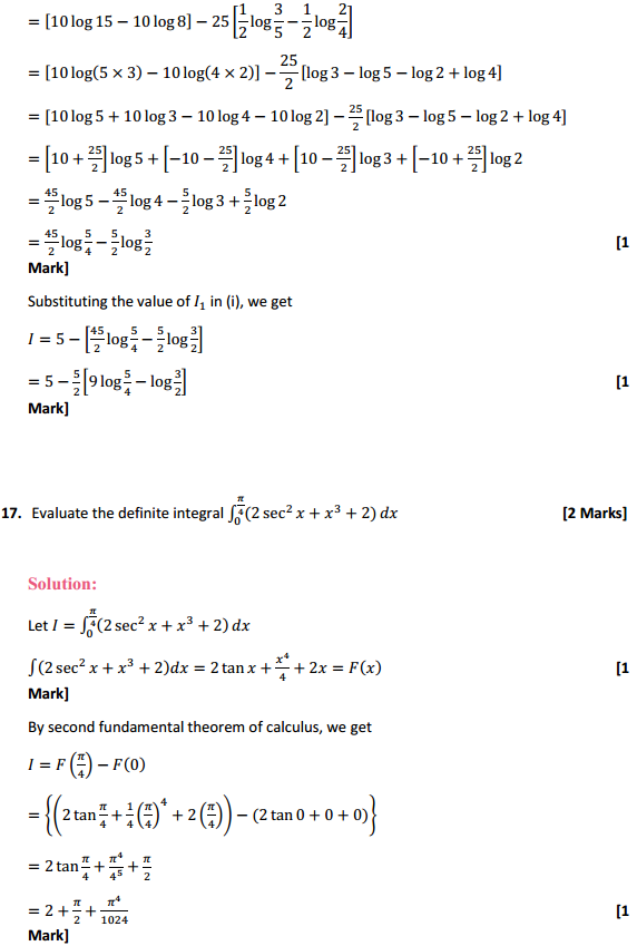 HBSE 12th Class Maths Solutions Chapter 7 Integrals Ex 7.9 11