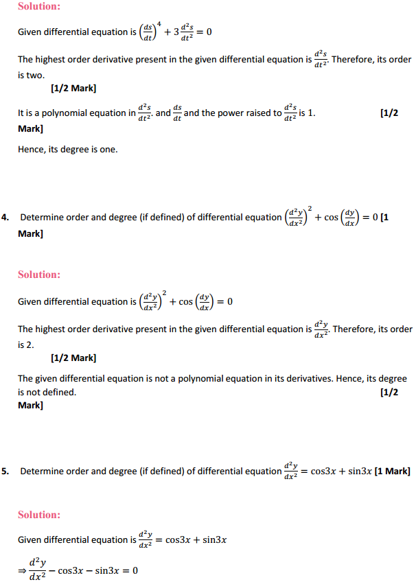 HBSE 12th Class Maths Solutions Chapter 9 Differential Equations Ex 9.1 2