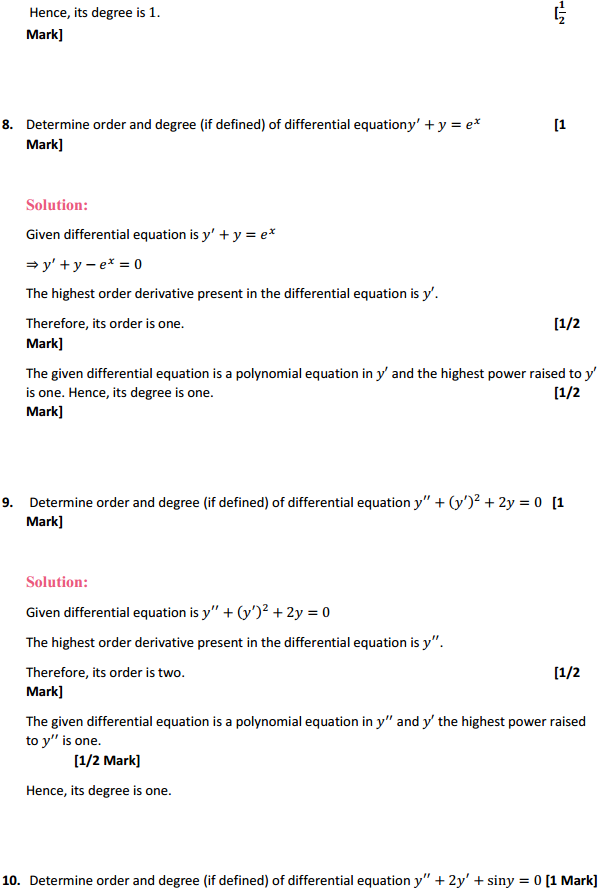 HBSE 12th Class Maths Solutions Chapter 9 Differential Equations Ex 9.1 4
