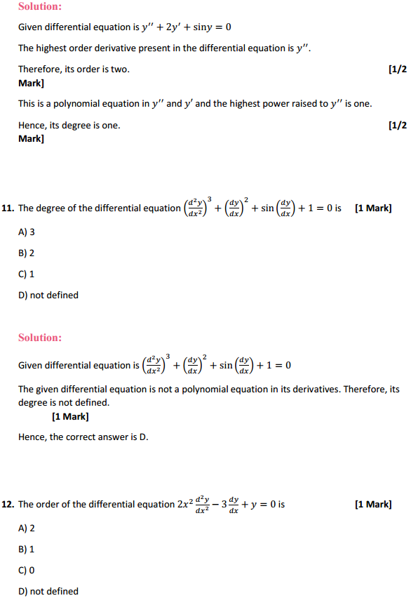 HBSE 12th Class Maths Solutions Chapter 9 Differential Equations Ex 9.1 5
