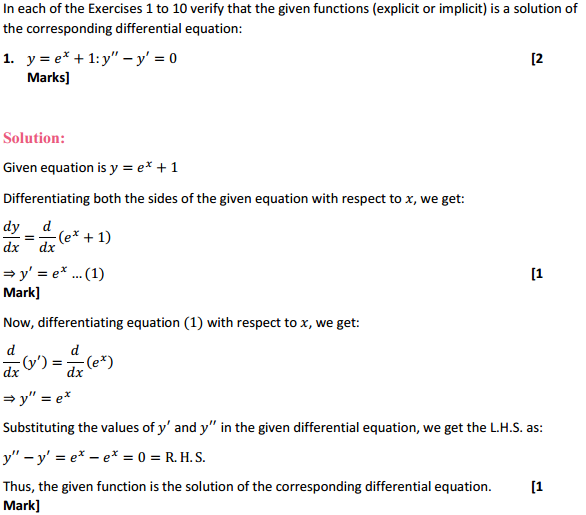 HBSE 12th Class Maths Solutions Chapter 9 Differential Equations Ex 9.2 1