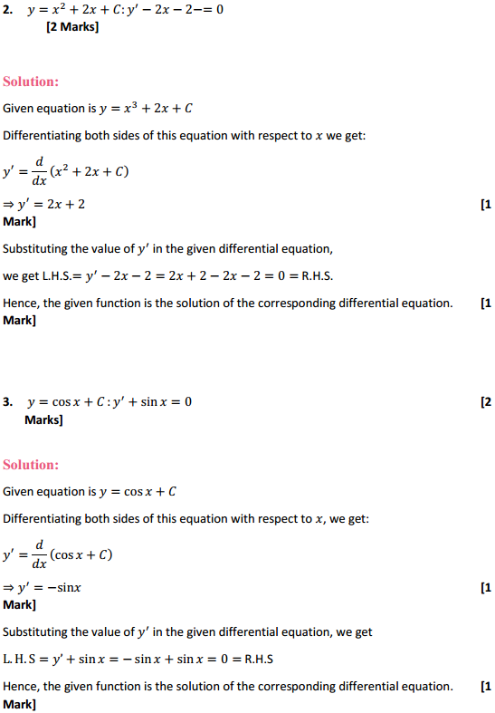 HBSE 12th Class Maths Solutions Chapter 9 Differential Equations Ex 9.2 2