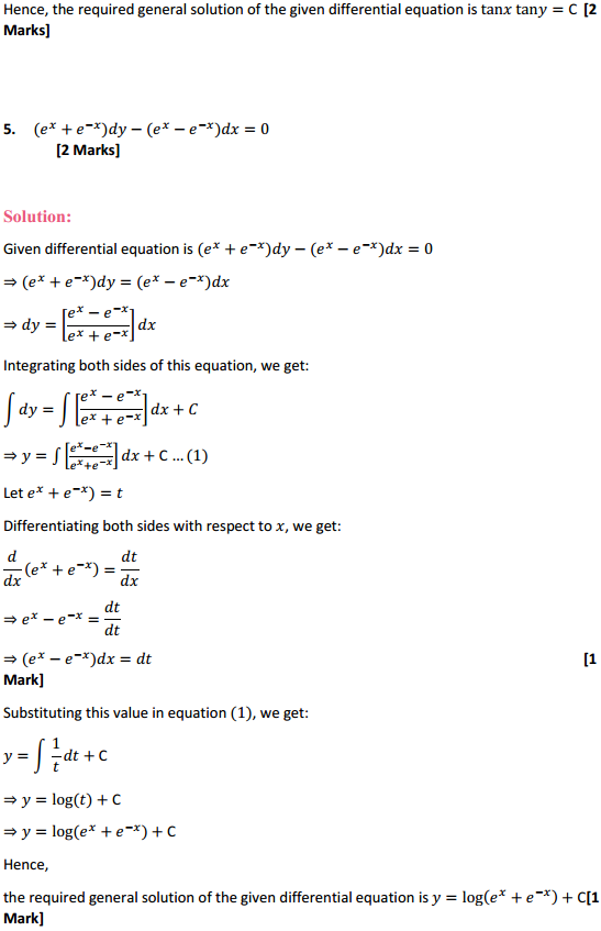 HBSE 12th Class Maths Solutions Chapter 9 Differential Equations Ex 9.4 5