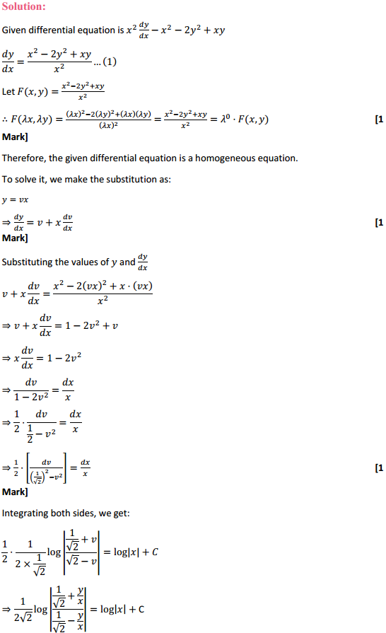 HBSE 12th Class Maths Solutions Chapter 9 Differential Equations Ex 9.5 9