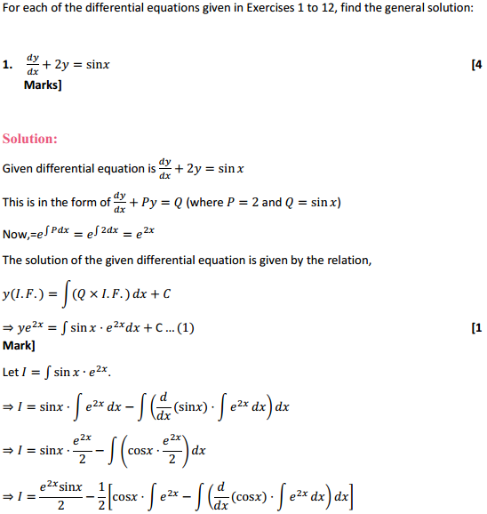 HBSE 12th Class Maths Solutions Chapter 9 Differential Equations Ex 9.6 1