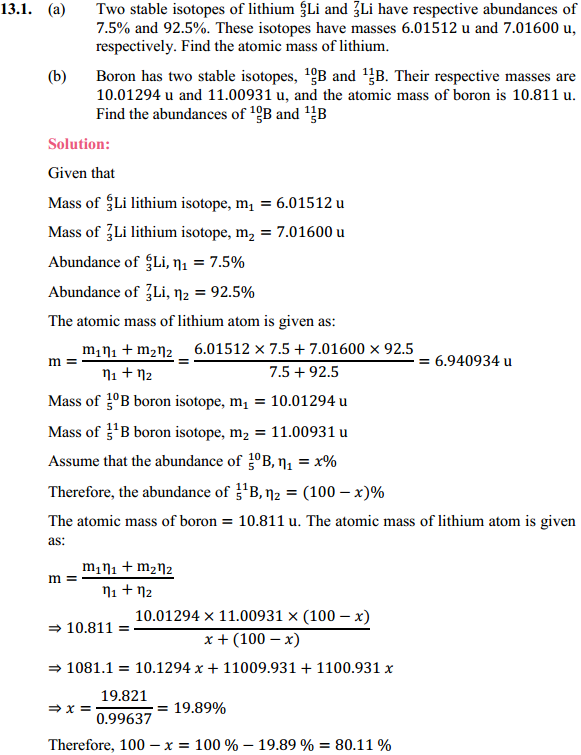 HBSE 12th Class Physics Solutions Chapter 13 Nuclei 1