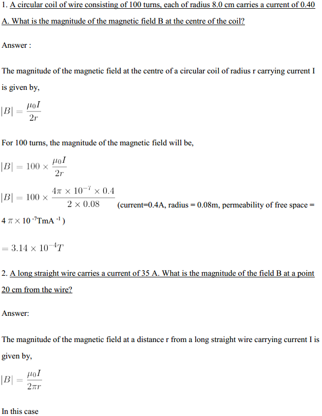 HBSE 12th Class Physics Solutions Chapter 4 Moving Charges and Magnetism 1