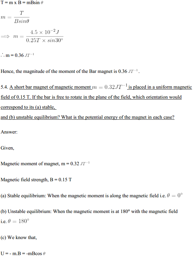 HBSE 12th Class Physics Solutions Chapter 5 Magnetism and Matter 6