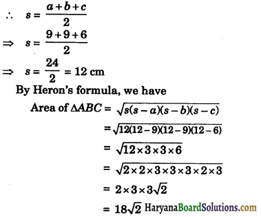 HBSE 9th Class Maths Important Questions Chapter 12 Heron’s Formula 32