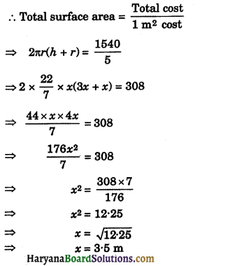 HBSE 9th Class Maths Important Questions Chapter 13 Surface Areas and Volumes 12