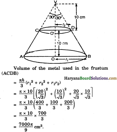 Haryana Board 10th Class Maths Solutions Chapter 13 Surface Areas and Volumes Ex 13.4 4