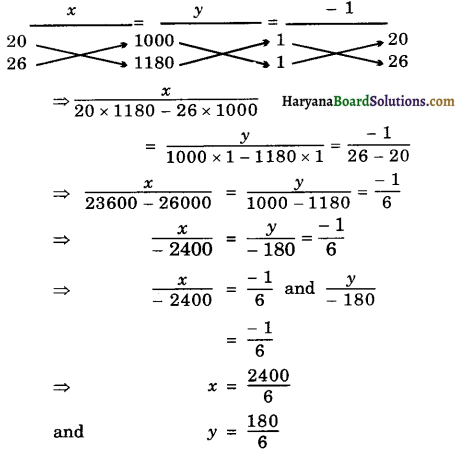 Haryana Board 10th Class Maths Solutions Chapter 3 Pair of Linear Equations in Two Variables Ex 3.5 5