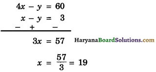 Haryana Board 10th Class Maths Solutions Chapter 3 Pair of Linear Equations in Two Variables Ex 3.7 1