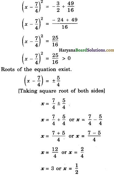 Haryana Board 10th Class Maths Solutions Chapter 4 Quadratic Equations Ex 4.3 1