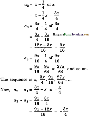 Haryana Board 10th Class Maths Solutions Chapter 5 Arithmetic Progressions Ex 5.1 1
