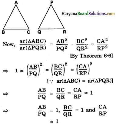 Haryana Board 10th Class Maths Solutions Chapter 6 Triangles Ex 6.4 6