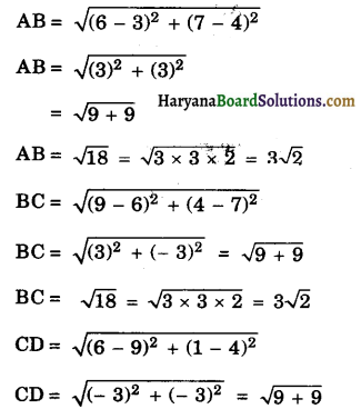 Haryana Board 10th Class Maths Solutions Chapter 7 Coordinate Geometry Ex 7.1 4