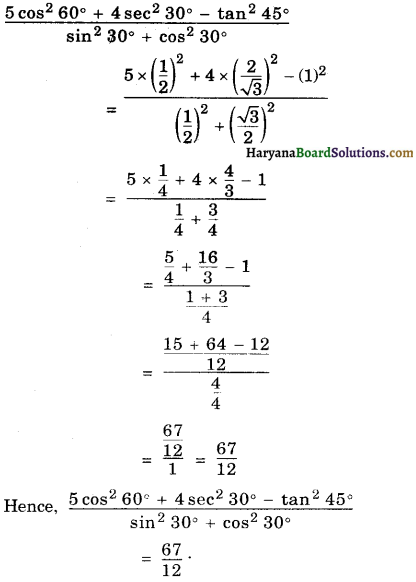 Haryana Board 10th Class Maths Solutions Chapter 8 Introduction to Trigonometry Ex 8.2 3