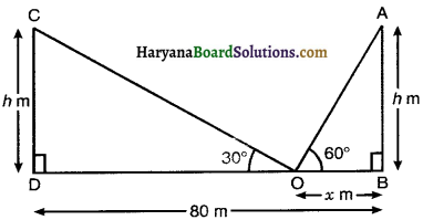 Haryana Board 10th Class Maths Solutions Chapter 9 Some Applications of Trigonometry Ex 9.1 10