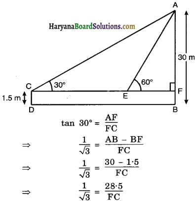 Haryana Board 10th Class Maths Solutions Chapter 9 Some Applications of Trigonometry Ex 9.1 6
