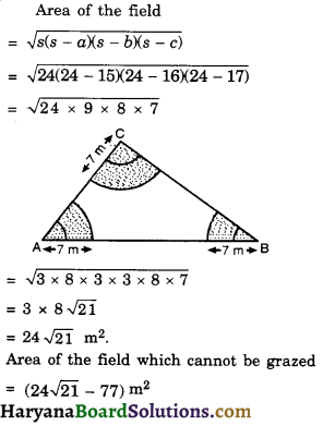 HBSE 10th Class Maths Important Questions Chapter 12 Areas related to Circles - 18