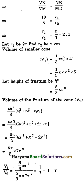 HBSE 10th Class Maths Important Questions Chapter 13 Surface Areas and Volumes - 9