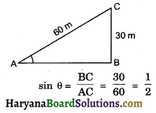 HBSE 10th Class Maths Important Questions Chapter 9 Some Applications of Trigonometry - 16